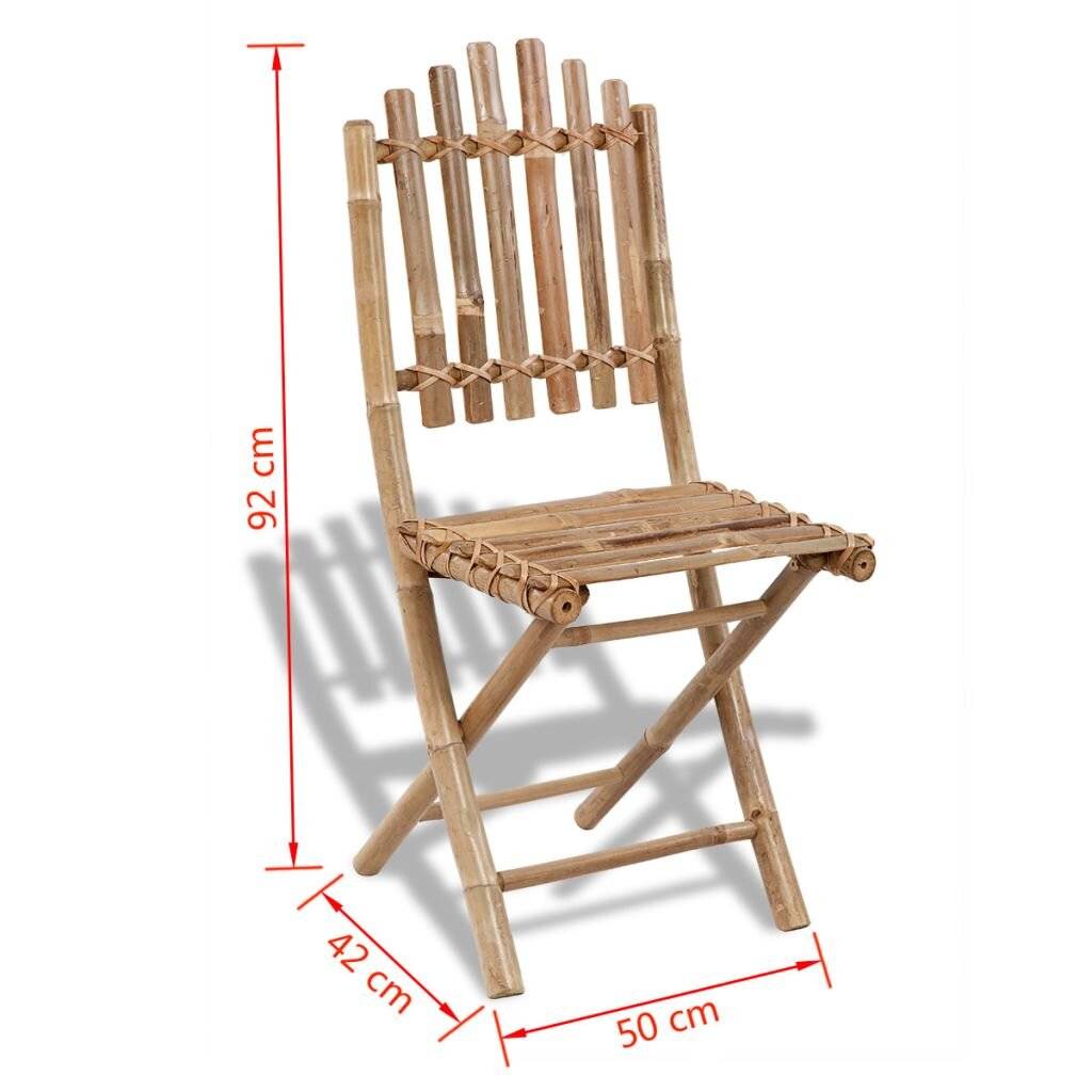 Gartenstühle Bambus faltbar (4 Stück)-5