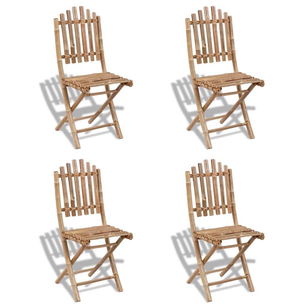 Gartenstühle Bambus faltbar (4 Stück)
