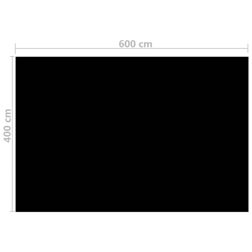 Treibende Pool Solarfolie rechtecking 6 x 4 m Pools, Schwarz-1