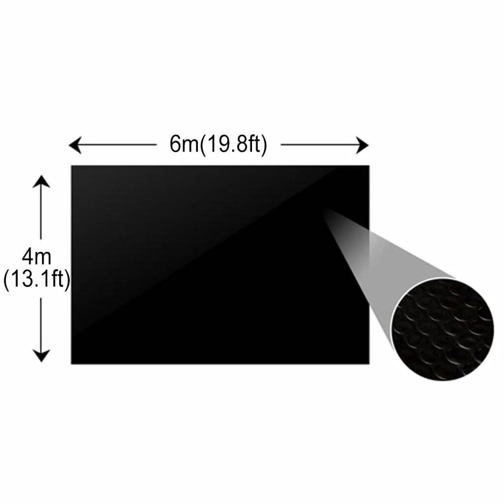 Treibende Pool Solarfolie rechtecking 6 x 4 m Pools, Schwarz-3