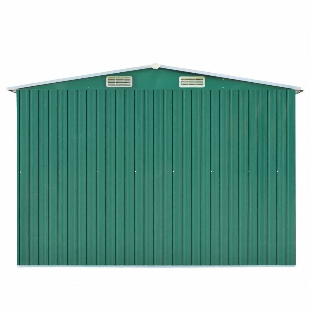 vidaXL Gerätehaus 257x298x178 cm Metall Grün-5