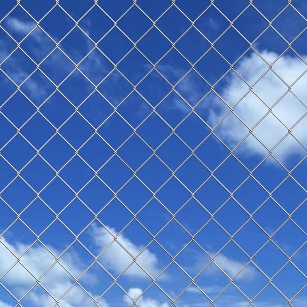 Verzinkter Maschendrahtzaun 25 x 0,8 m mit Pfosten-1