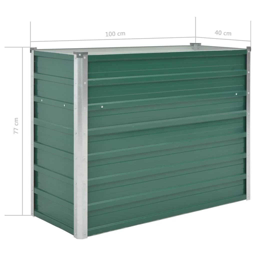 vidaXL Garten-Hochbeet Verzinkter Stahl 100x40x77 cm Grün-6