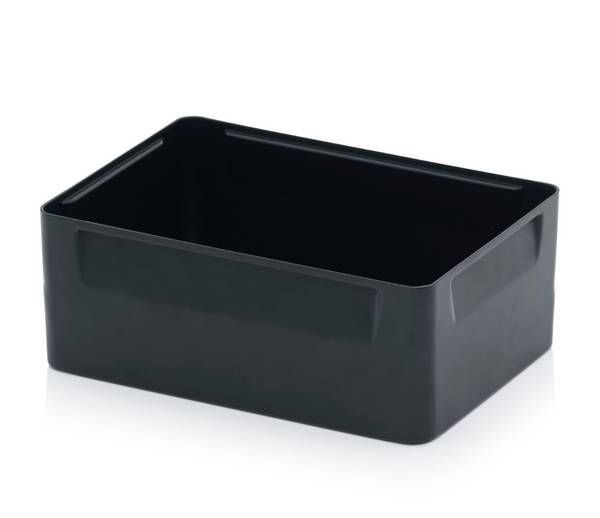 ESD-Einsatzkästen 4-er Teilung für ESD-Eurobehälter 60 x 40 cm Typ ESD EK 4/100 - 28,2 x 18,3 x 10 cm Verkehrsschwarz