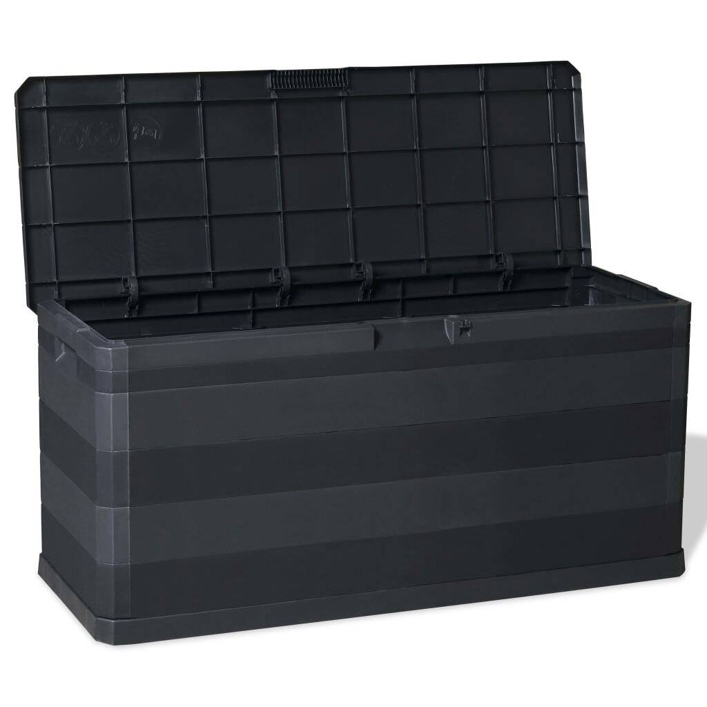 vidaXL Gartenbox Schwarz 117×45×56 cm-6