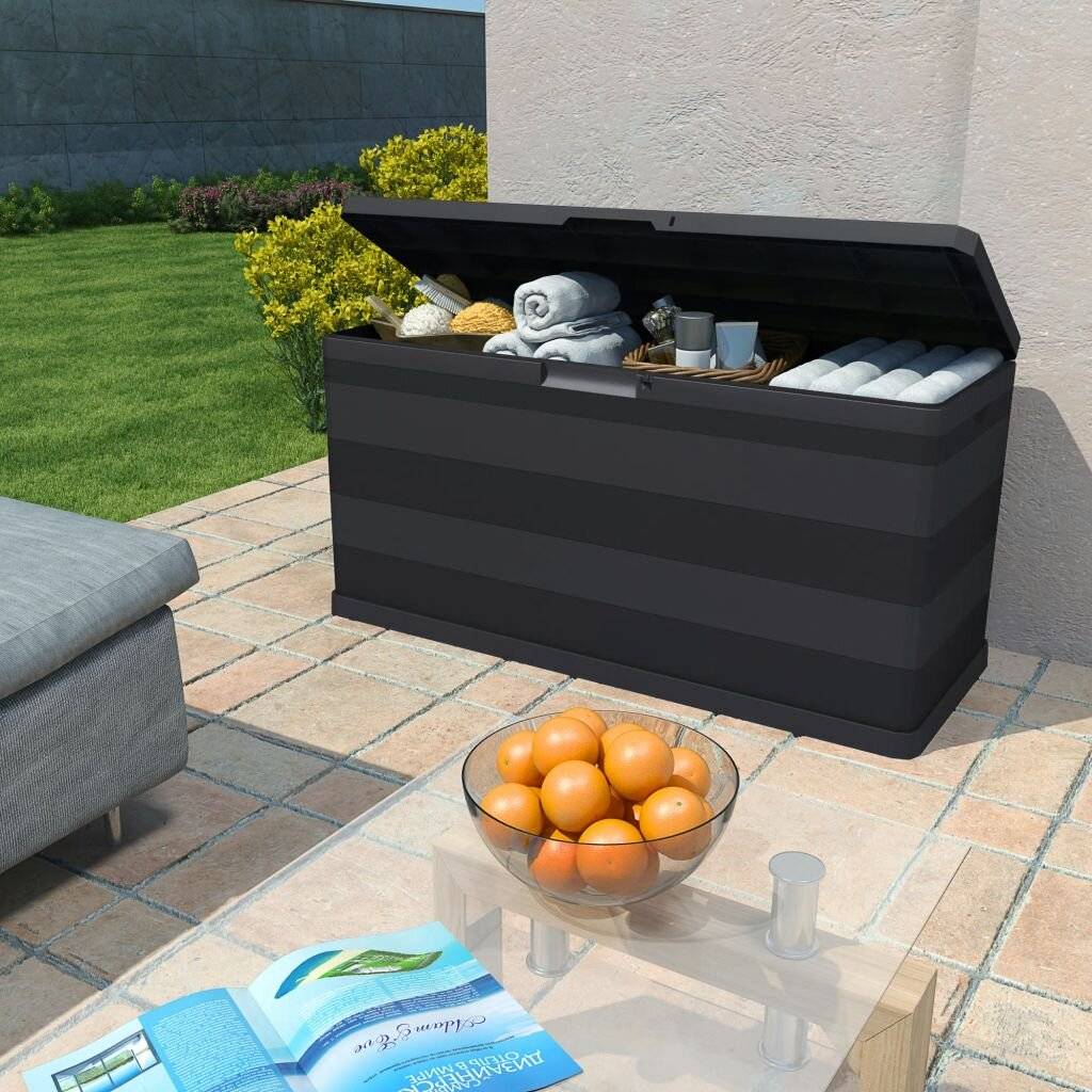 Gartenbox Schwarz 117×45×56 cm-1