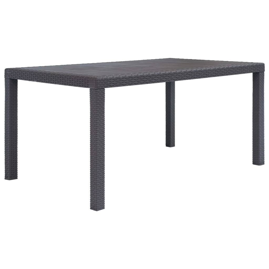 vidaXL Gartentisch Braun 150x90x72 cm Kunststoff Rattan-Optik-5