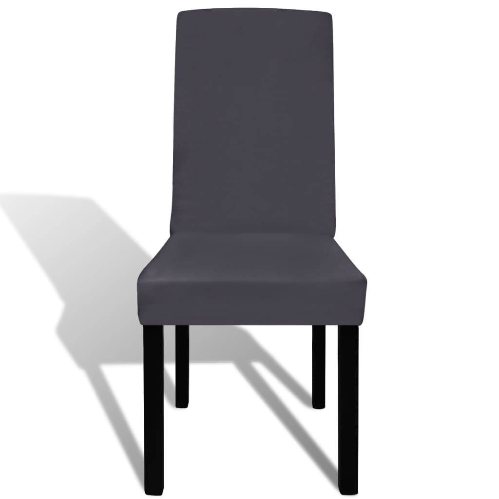 Gerade Stuhlhusse Stretchhusse 4 Stk Anthrazit-2