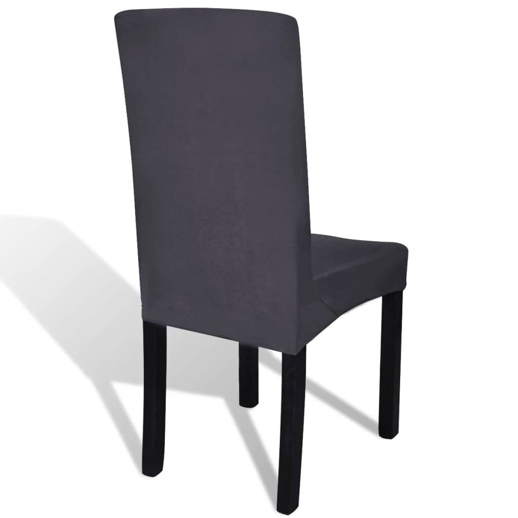 Gerade Stuhlhusse Stretchhusse 4 Stk Anthrazit-3