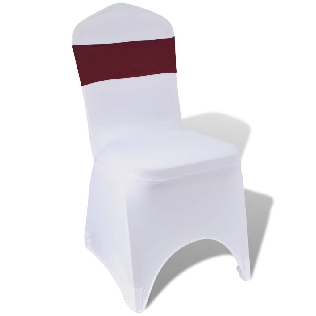25x Stuhlschleifen Stretch Schleifenbänder + Diamant Schnalle Bordeaux-3
