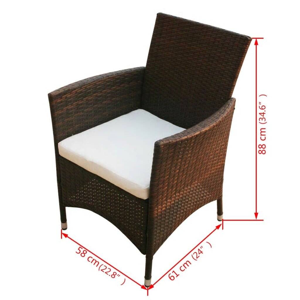 Symbolbild für 9-tlg. Garten-Essgruppe mit Auflagen Poly Rattan Braun
