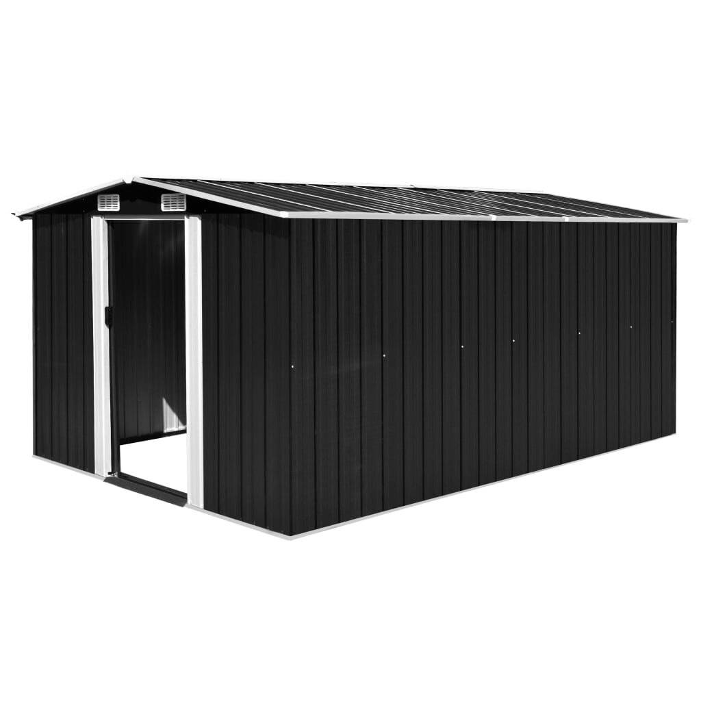 Geräteschuppen 257x398x178 cm Metall Anthrazit-0