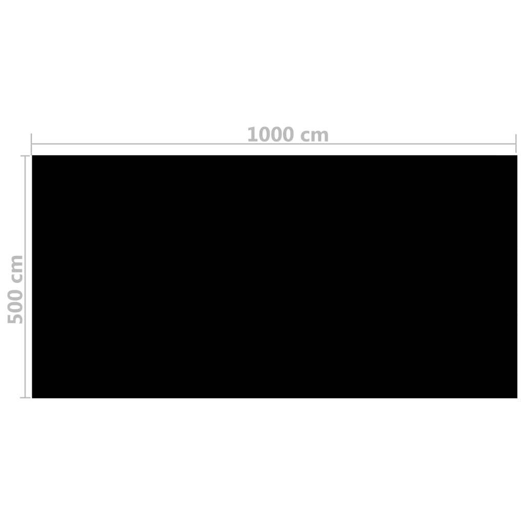 Treibende Pool Solarfolie rechtecking 10 x 5m Pools, schwarz-1