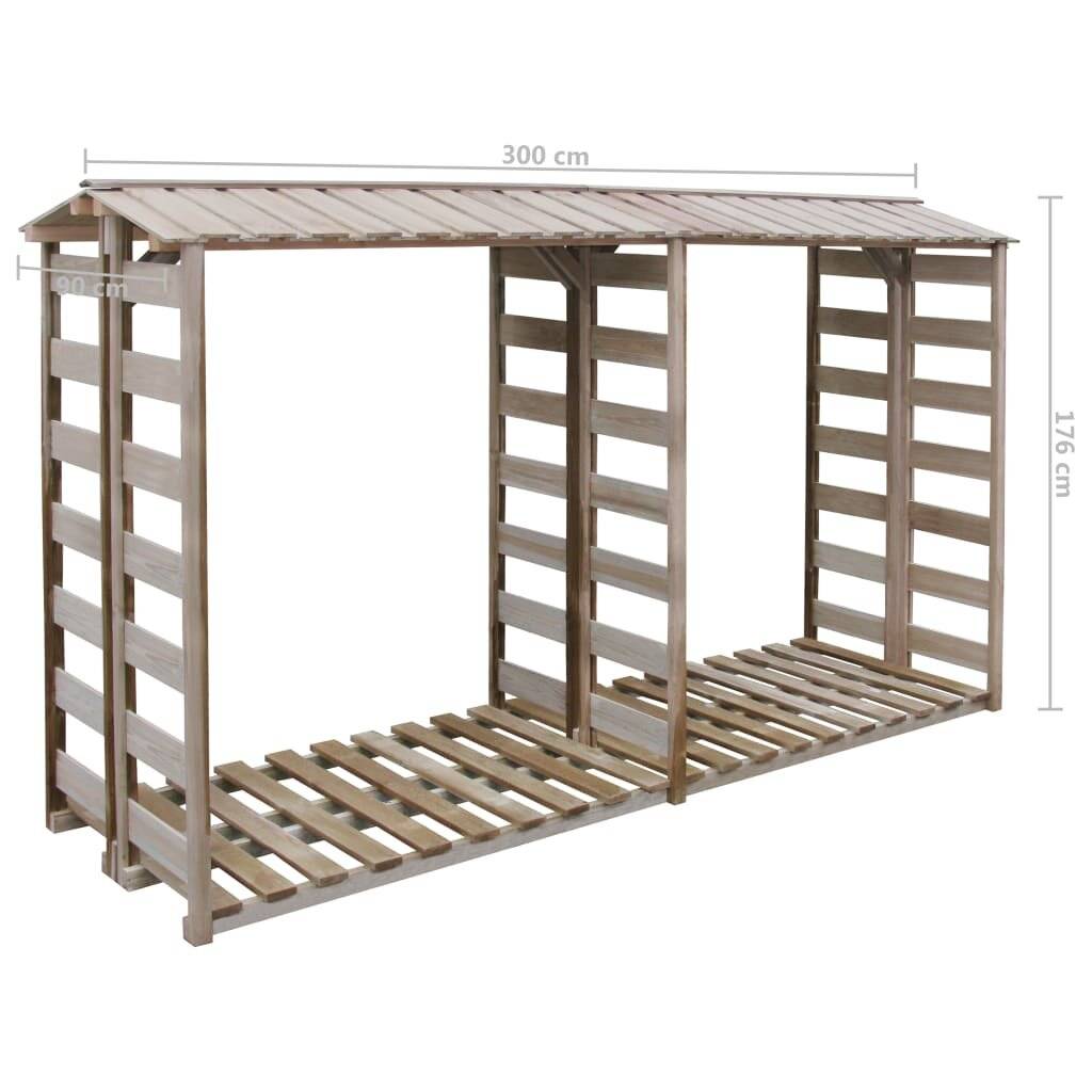 Feuerholz-Lagerschuppen 300x100x176 cm Imprägniertes Kiefernholz-2