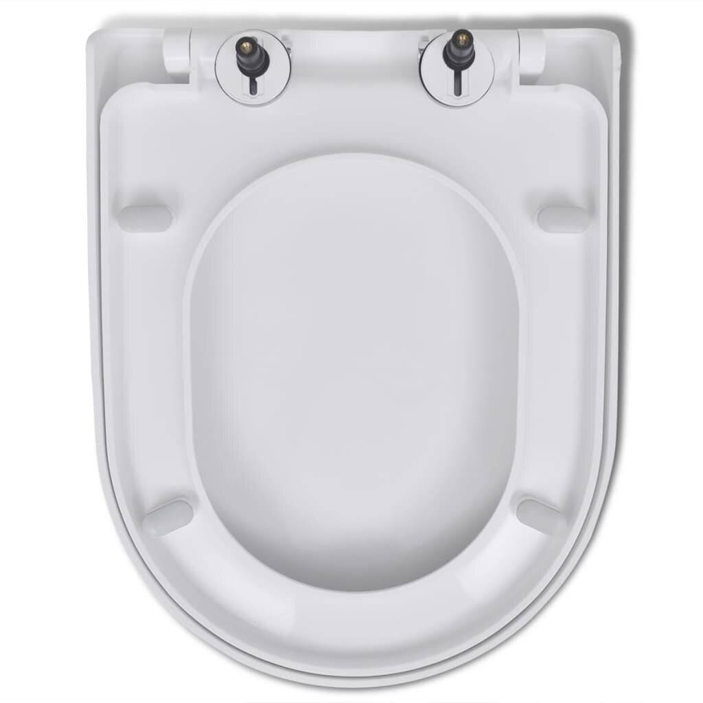 vidaXL Toilettensitz mit Absenkautomatik und Quick-Release Weiß Eckig-5