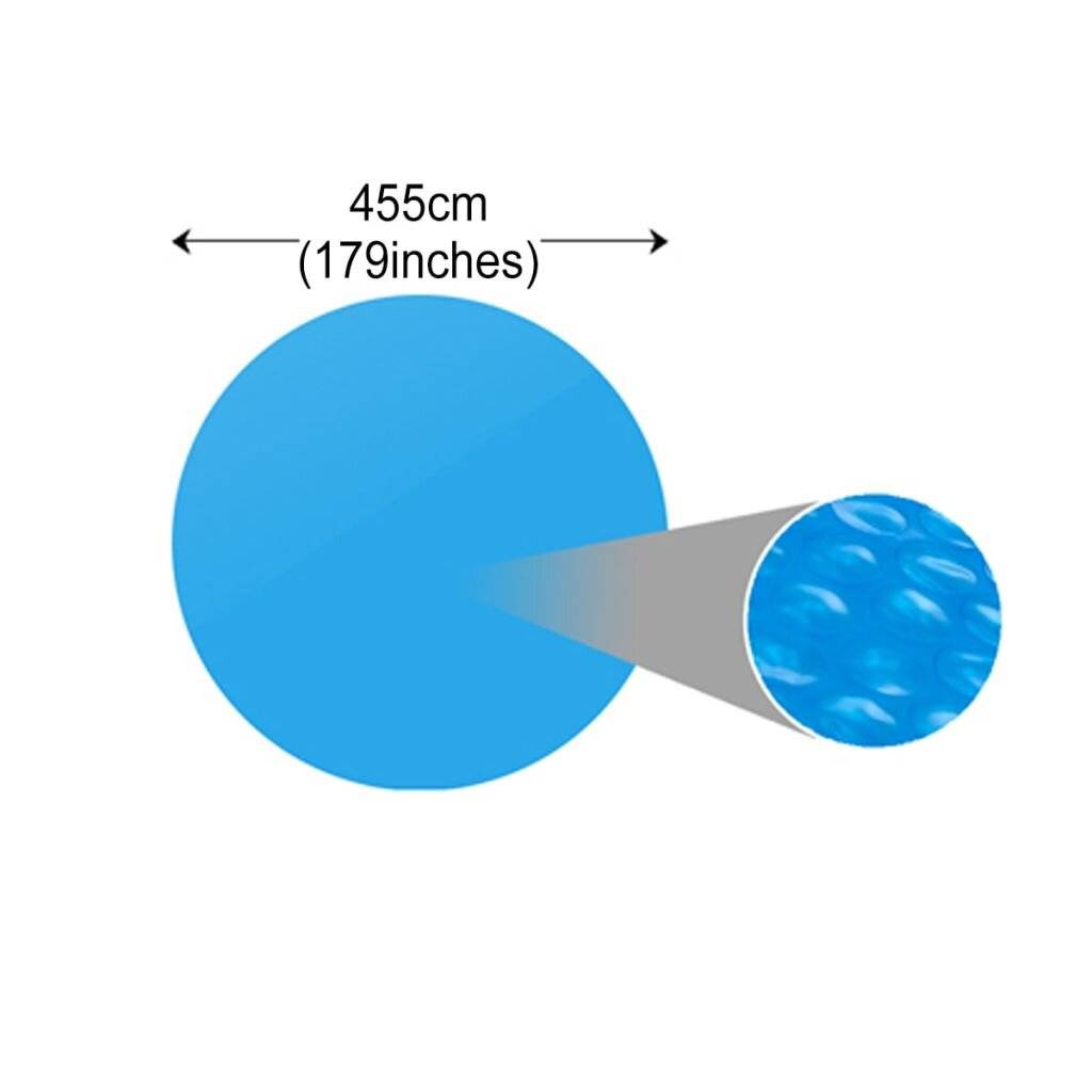Treibende Runde PE Pool-Solarplane 455 cm Blau-3