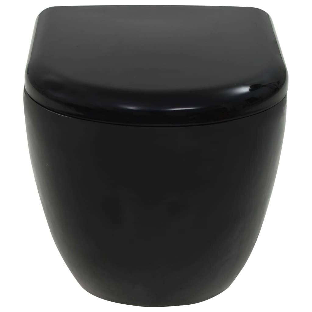 vidaXL Wand-WC Keramik Schwarz-6