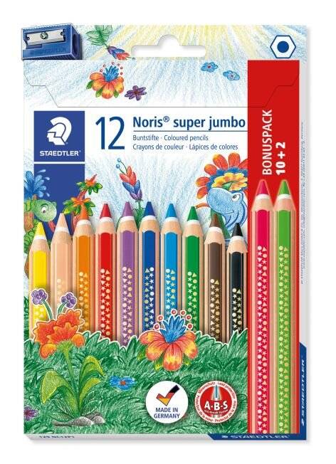 Farbstift Noris super jumbo 6mm VE=10+2 Farben-3
