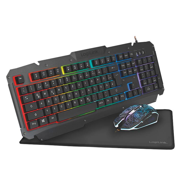 LogiLink Gaming-Set aus Tastatur, Maus und Mauspad-0