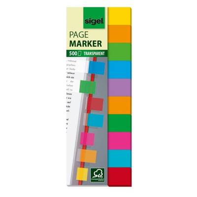 sigel Haftmarker Film Multicolor, 44 x 12,5 mm, 500 Blatt (8203448)