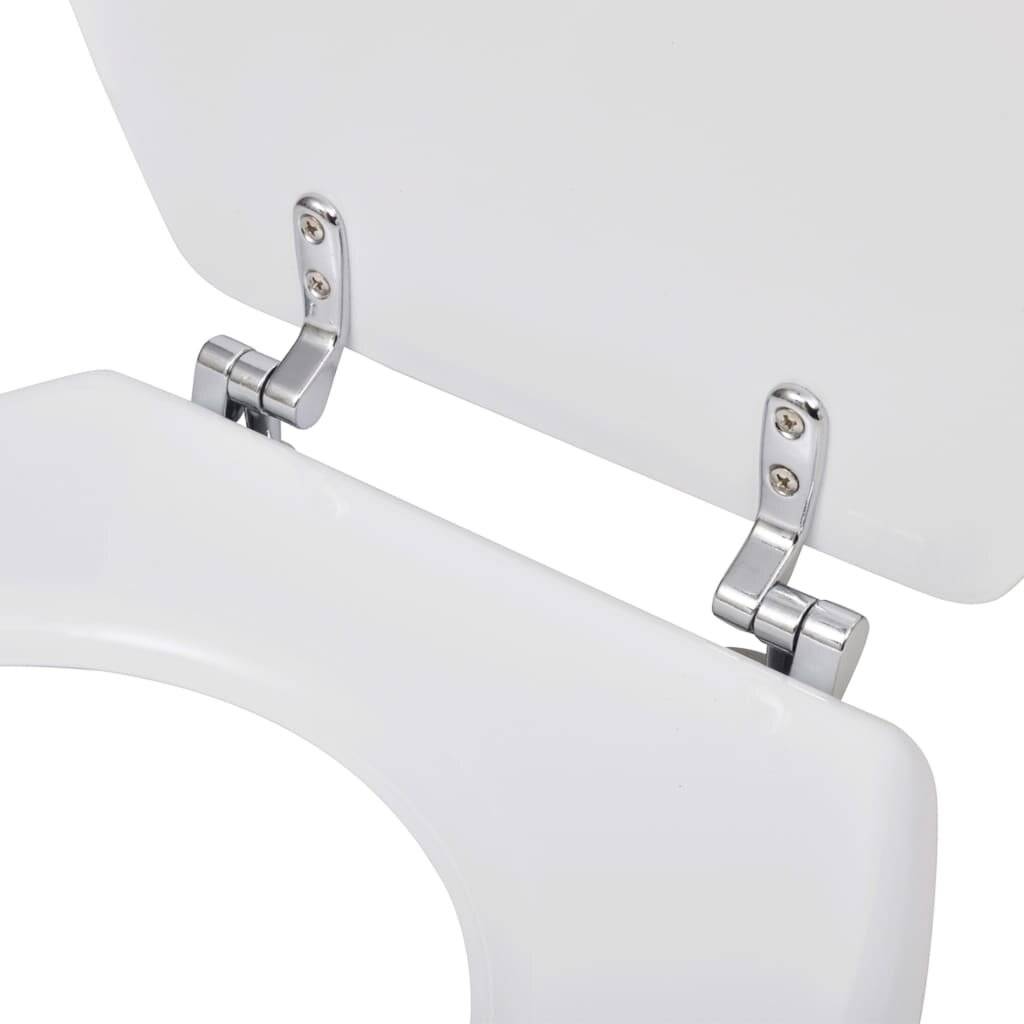 Toilettensitze mit Hartschalendeckel 2 Stk. MDF Weiß-5