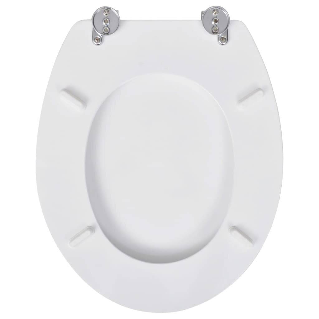 Toilettensitze mit Hartschalendeckel 2 Stk. MDF Weiß-4