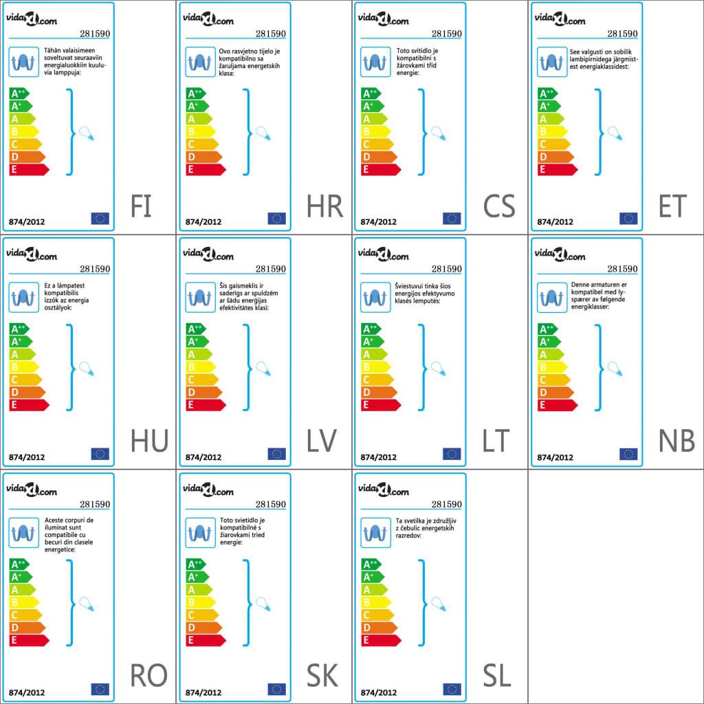 vidaXL Wandleuchte mit Perlen Antik Weiß 2 × E14-Fassungen-5