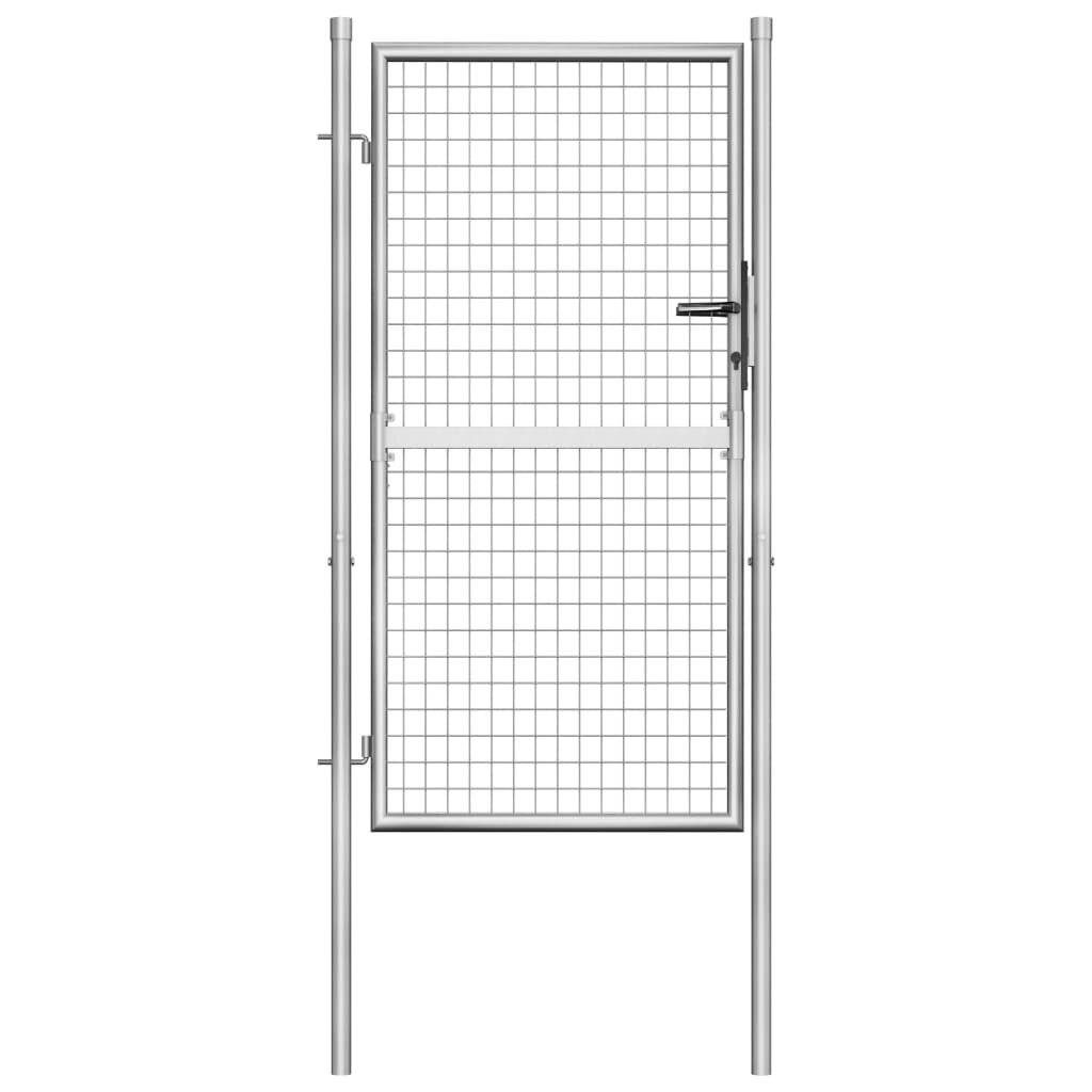 vidaXL Gartentor verzinkter Stahl 100 x 150 cm Silber-5