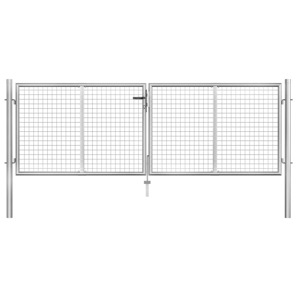 vidaXL Gartentor verzinkter Stahl 300 x 75 cm Silber-5