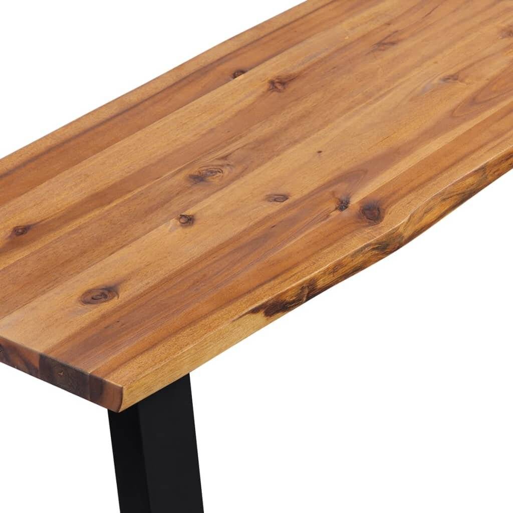Sitzbank Akazienholz Massiv 160 cm-3