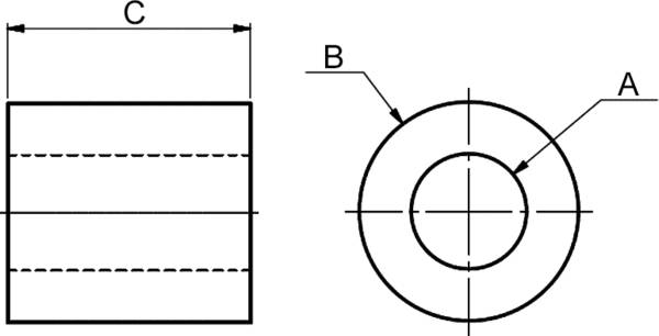 Distanzhülsen 5,3-10-10 - PA 6, natur - emico