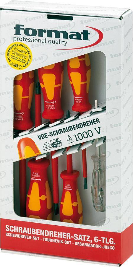 Schraubendreher-Satz VDE Schlitz/PH 6-teilig mit Prüfer FORMAT-0