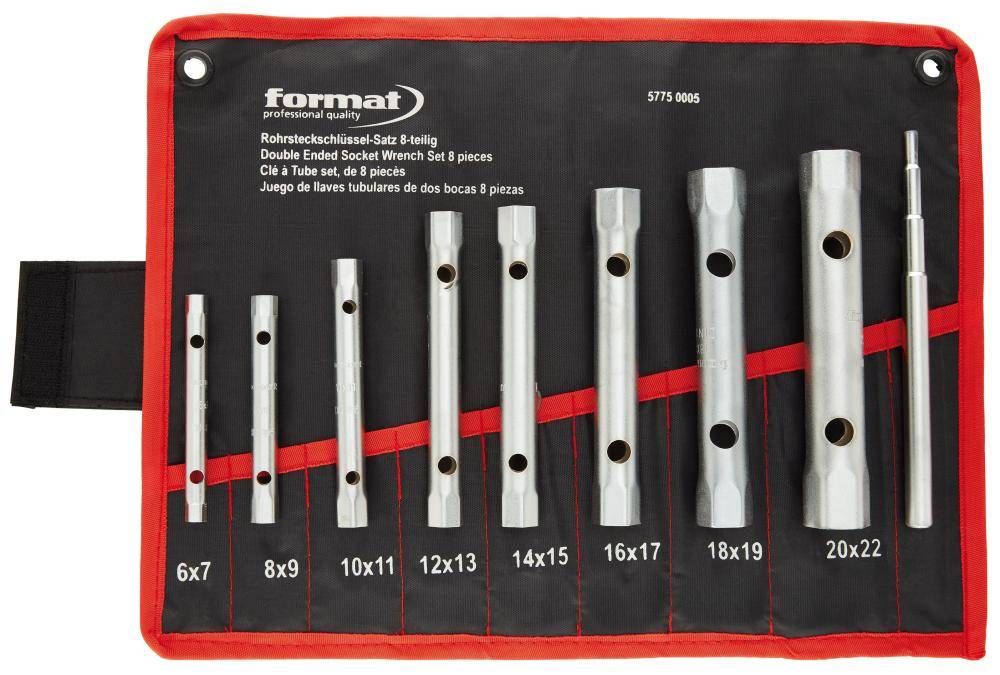 Rohrsteckschlüssel-Satz 6-22mm 9-teilig in Rolltasche FORMAT-0