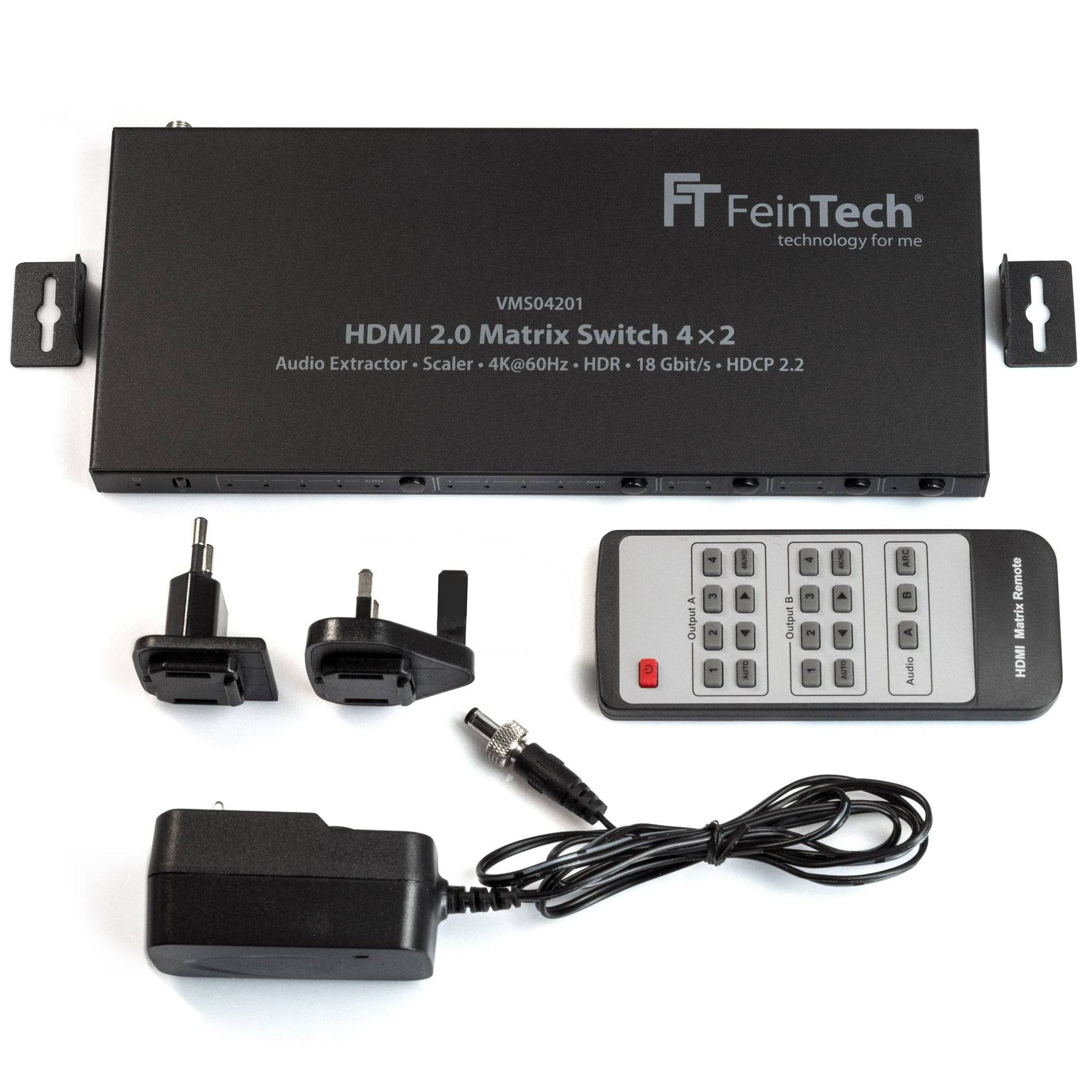 FeinTech VMS04201 HDMI Matrix Switch 4x2 Ultra-HD mit Scaler u. Audio Extractor-4