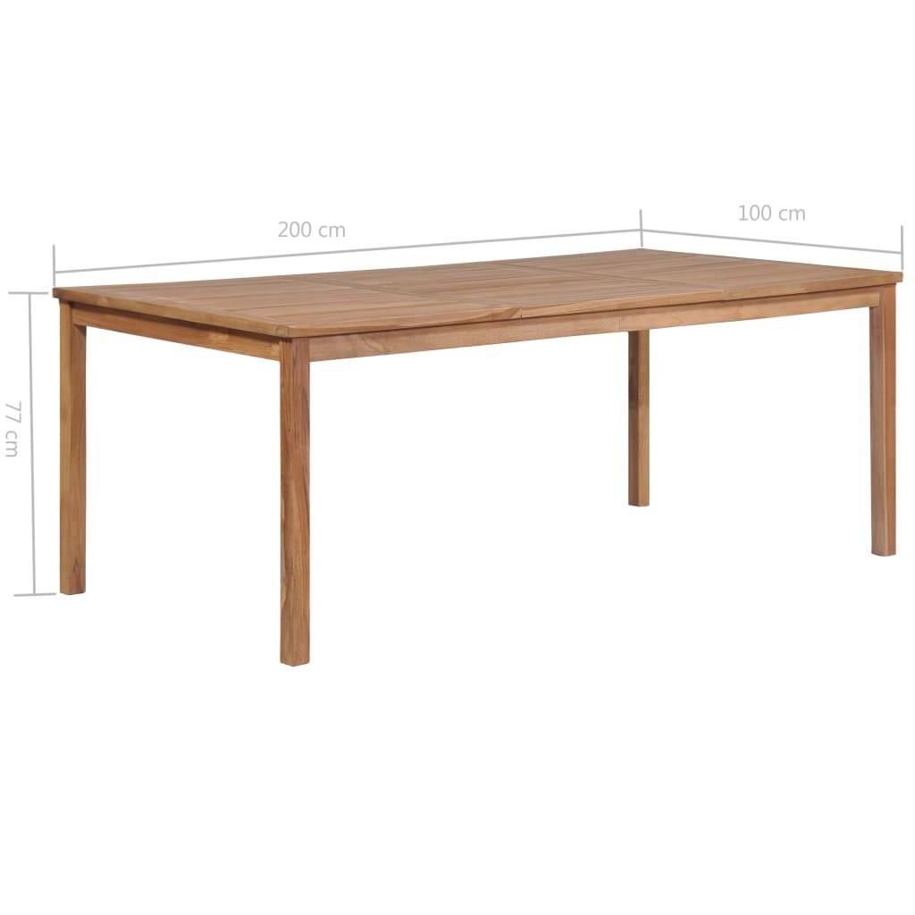 vidaXL Gartentisch 200x100x77 cm Massivholz Teak-5