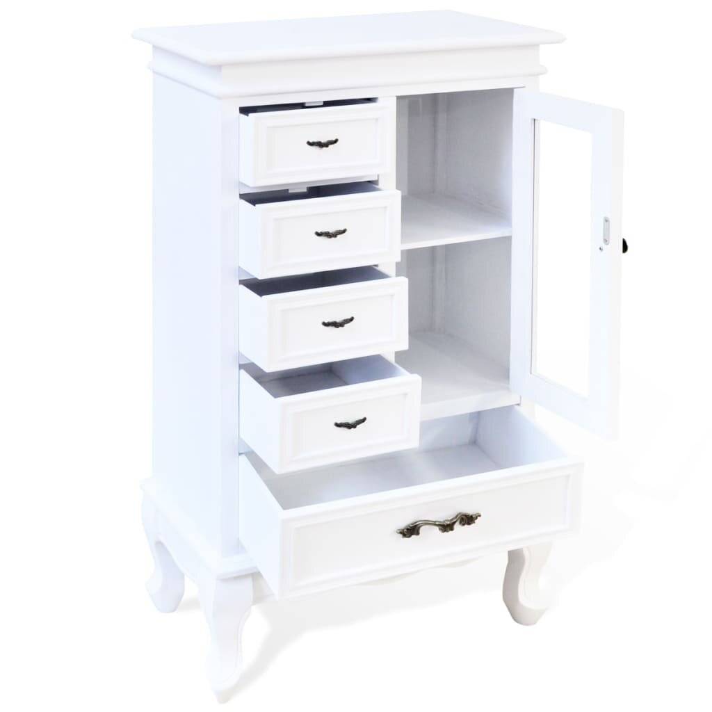vidaXL Schrank mit 5 Schubladen 2 Fächer Weiß-5