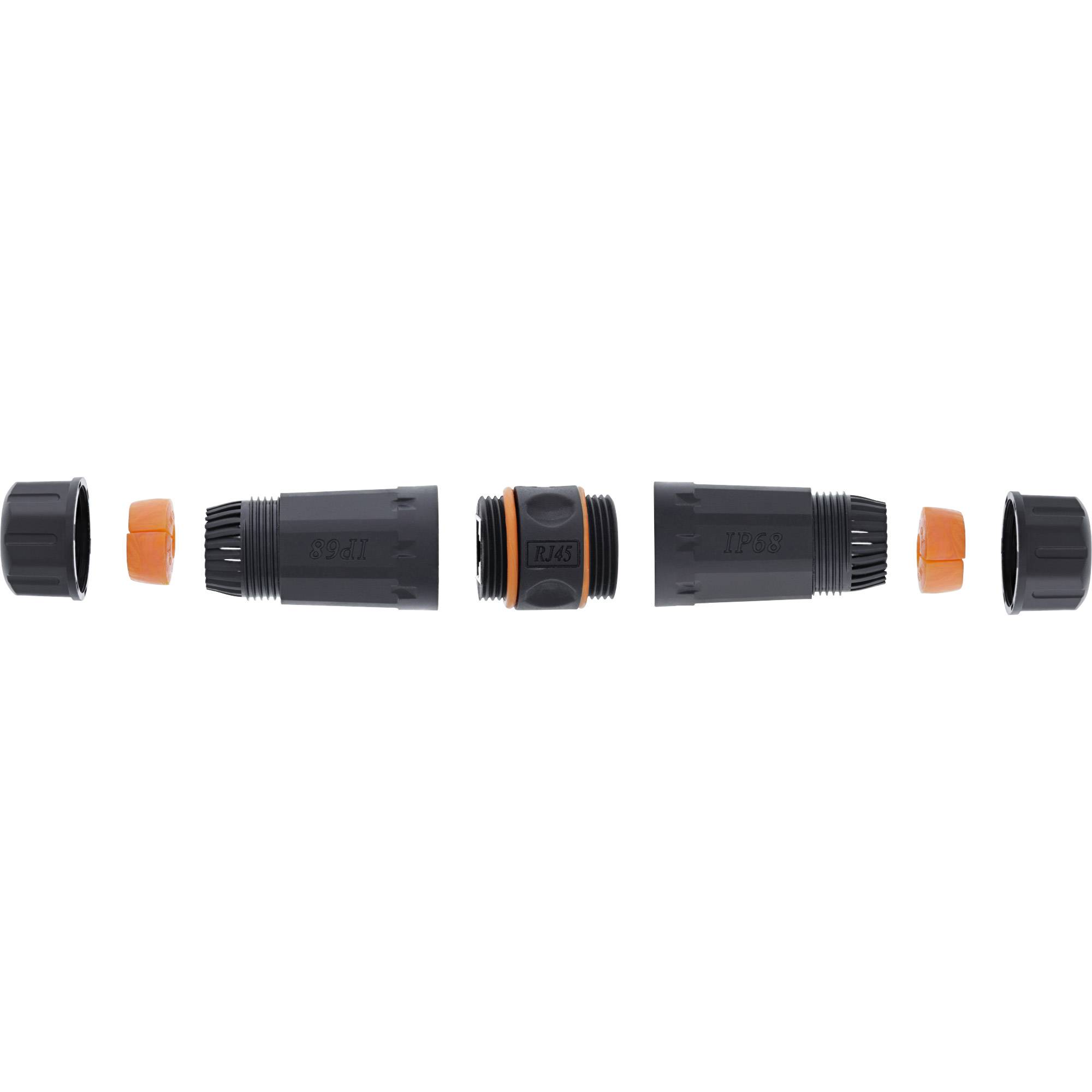 InLine® Patchkabelkupplung Cat.6A, wasserdicht IP68, 2x RJ45 Buchse, geschirmt-1