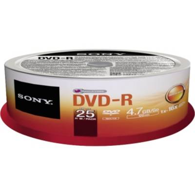 Sony DVD-R 25DMR47SP 16x 4,7GB 120Min. Spindel 25 St./Pack.