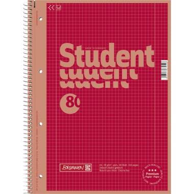 BRUNNEN Collegeblock 1067928123 DIN A4 80Bl. kariert rot-0
