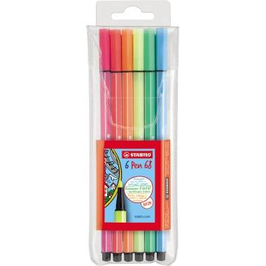 STABILO Fasermaler Pen 68 6806-1 Leuchtfarben 6 St./Pack.-2
