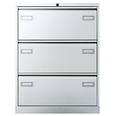 Hängeregistraturschrank LIGHT 2-bahnig 3 Schübe DIN A4 silber. Bisley GmbH 18006349-0