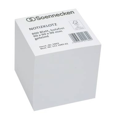 Soennecken Notizklotz 5803 9x9x9cm 800Blatt weiß-0