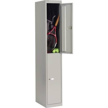 Bisley Garderobenschrank Office, 1 Abteil, 2 Fächer, T 457 mm, Farbe verkehrswei-2
