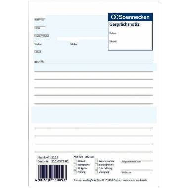 Soennecken Gesprächsnotiz 1115 DIN A5 50Blatt weiß-0