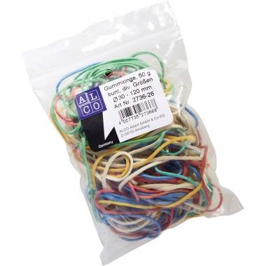 Gummiring farbig sortiert verschiedene Größen 50g/Pg-0