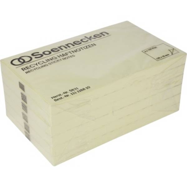 Soennecken Haftnotiz 5831 Recycling 125x75mm 100Blatt gelb 6 St./Pack.