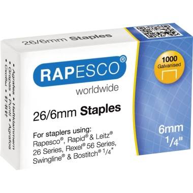 RAPESCO Heftklammer S11661Z3 26/6 verzinkt 1.000 St./Pack.-2