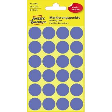 Avery Zweckform Markierungspunkt 3596 18mm blau 96 St./Pack.-1