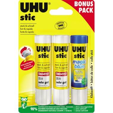 UHU Klebestift stic 45290 Vorteilspack 2x21g+21g Magic-0