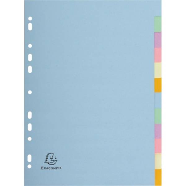 Exacompta Register 1612E DIN A4 Recyclingkarton pastell 12tlg